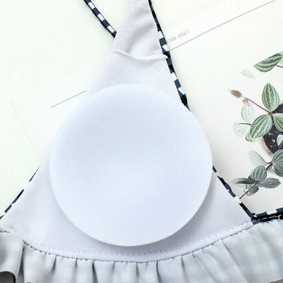 LAST CALL!🖤Black Plaid🖤 Ruffled 2-Piece Bikini - Picture 8 of 11